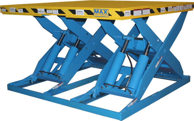 Double-Wide Hydraulic Scissor Lift Tables — MXW Series — catalog equipment photograph