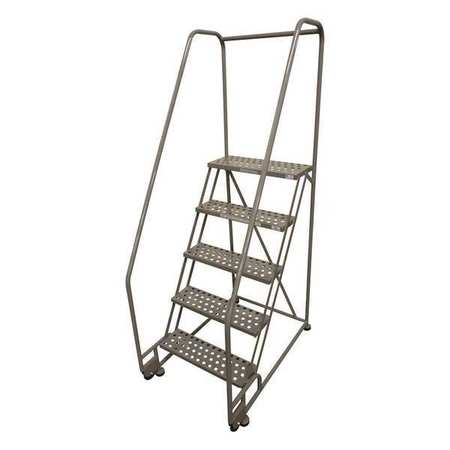 5 STEPS, 50″ H STEEL TILT AND ROLL LADDER