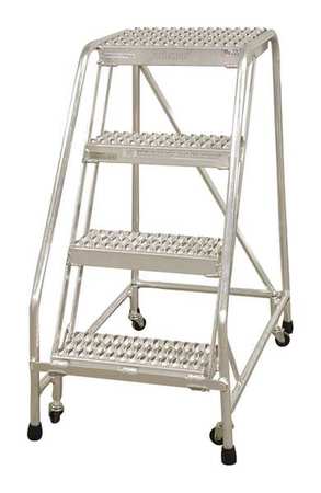 4 STEPS, 40″ H STEEL ROLLING LADDER, 450 LB. LOAD CAPACITY
