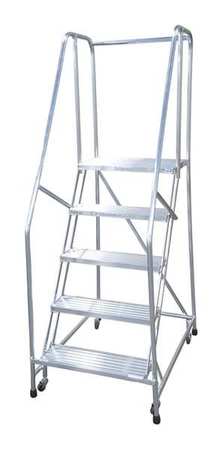 5 STEPS, 50″ H STEEL ROLLING LADDER, 450 LB. LOAD CAPACITY
