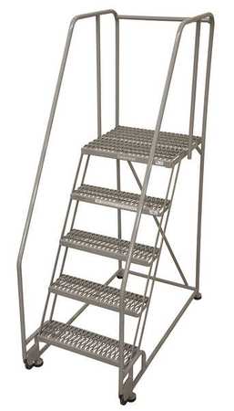 5 STEPS, 50″ H STEEL ROLLING LADDER, 450 LB. LOAD CAPACITY