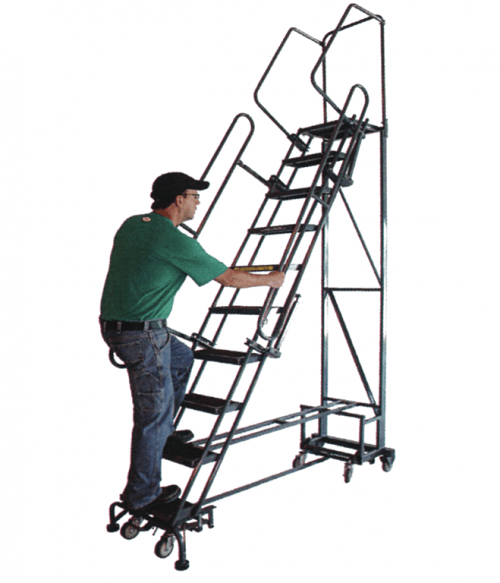 Navigator Rolling Ladder Folding Handrails