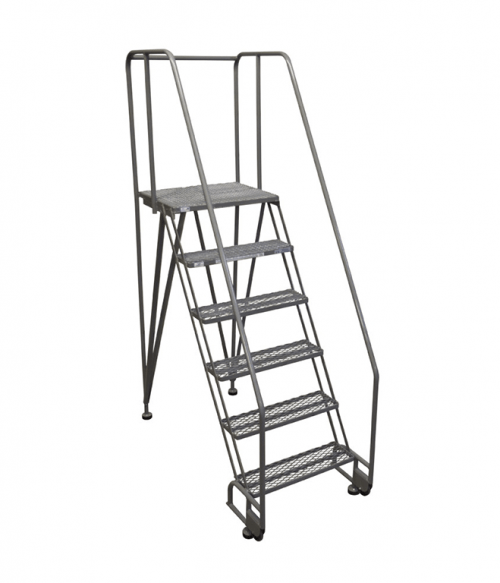 Cotterman Straddle Base Tilt And Roll Stainless Steel Ladder