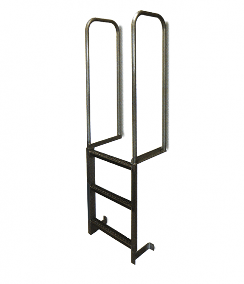 Aluminum Wall Mount Walk Thru Fixed Dock Ladder