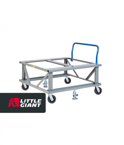 Ergonomic Adjustable Height Mobile Pallet Stand with Handle