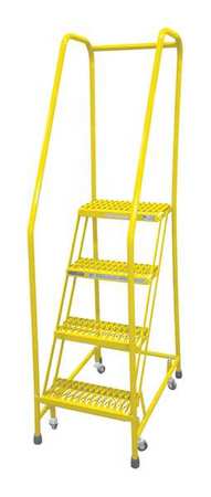 4 STEPS, 40" H STEEL ROLLING LADDER, 450 LB. LOAD CAPACITY
