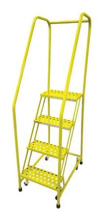 4 STEPS, 40" H STEEL ROLLING LADDER, 450 LB. LOAD CAPACITY