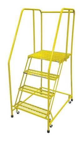 4 STEPS, 40" H STEEL ROLLING LADDER, 450 LB. LOAD CAPACITY