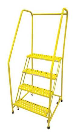 4 STEPS, 40" H STEEL ROLLING LADDER, 450 LB. LOAD CAPACITY