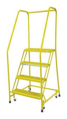 4 STEPS, 40" H STEEL ROLLING LADDER, 450 LB. LOAD CAPACITY