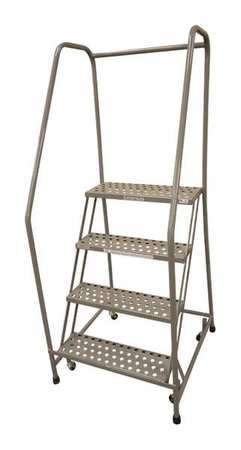 4 STEPS, 40" H STEEL ROLLING LADDER, 450 LB. LOAD CAPACITY