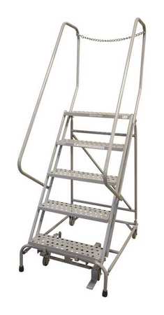 5 STEPS, 50" H STEEL ROLLING LADDER, 450 LB. LOAD CAPACITY