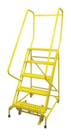 5 STEPS, 50" H STEEL ROLLING LADDER, 450 LB. LOAD CAPACITY