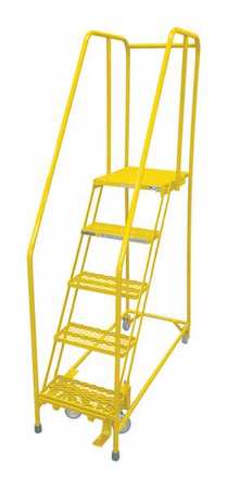 5 STEPS, 50" H STEEL ROLLING LADDER, 450 LB. LOAD CAPACITY