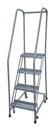 4 STEPS, 40" H STEEL ROLLING LADDER, 450 LB. LOAD CAPACITY