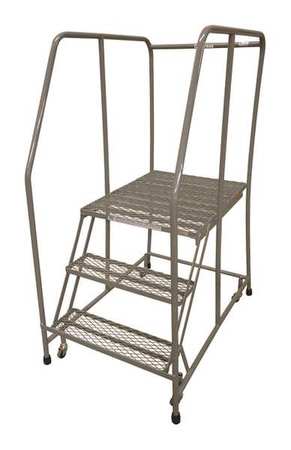 3 STEPS, 30" H STEEL ROLLING LADDER, 350 LB. LOAD CAPACITY