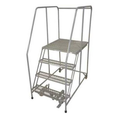 4 STEPS, 40" H STEEL ROLLING LADDER, 450 LB. LOAD CAPACITY