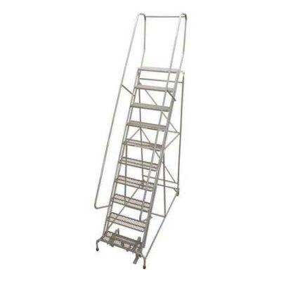 10 Steps, 100" H Steel Rolling Ladder, 450 lb. Load Capacity