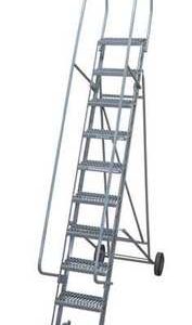 10 Steps, 100" H Steel Rolling Ladder, 450 lb. Load Capacity