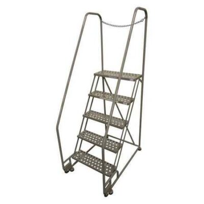 5 STEPS 50 H STEEL ROLLING LADDER 450 LB LOAD CAPACITY