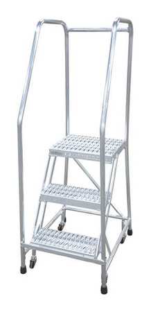 2 Steps, 20" H Steel Tilt and Roll Ladder, 450 lb. Load Capacity