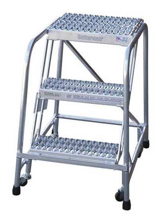 3 STEPS, 30" H STEEL ROLLING LADDER, 450 LB. LOAD CAPACITY