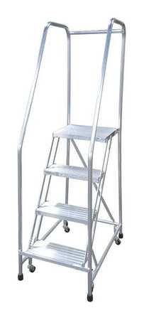 4 STEPS, 40" H STEEL ROLLING LADDER, 450 LB. LOAD CAPACITY