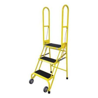 3 STEPS, 30" H STEEL ROLLING LADDER, 350 LB. LOAD CAPACITY