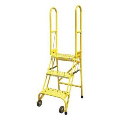 3 STEPS, 30" H STEEL ROLLING LADDER, 350 LB. LOAD CAPACITY