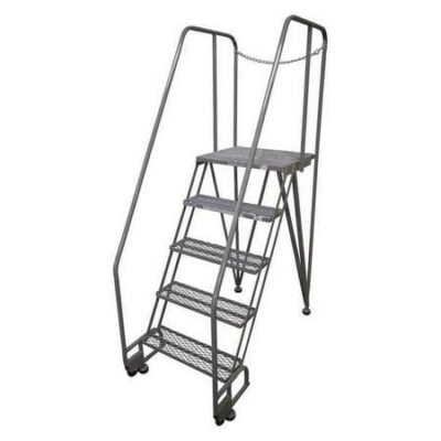 4 STEPS, 40" H STEEL ROLLING LADDER, 450 LB. LOAD CAPACITY