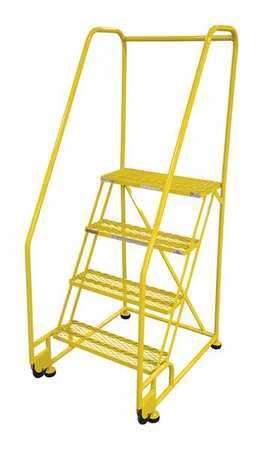 4 STEPS, 40" H STEEL ROLLING LADDER, 450 LB. LOAD CAPACITY