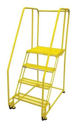 4 STEPS, 40" H STEEL ROLLING LADDER, 450 LB. LOAD CAPACITY