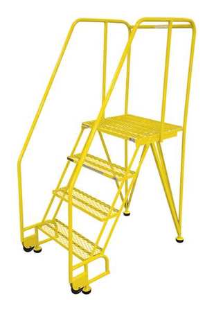 4 STEPS, 40" H STEEL ROLLING LADDER, 450 LB. LOAD CAPACITY