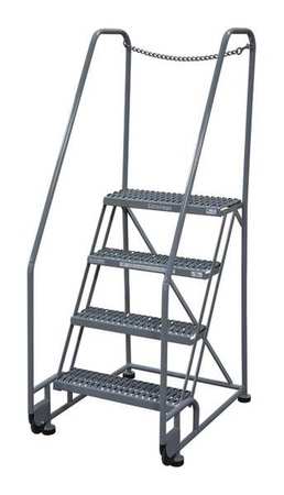4 STEPS, 40" H STEEL ROLLING LADDER, 450 LB. LOAD CAPACITY