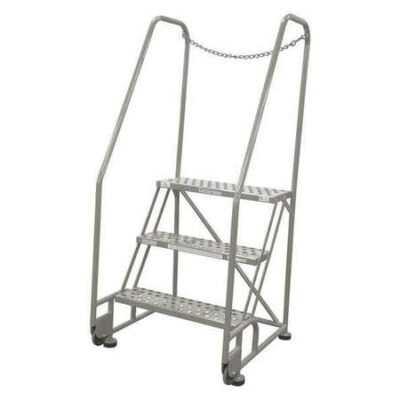 3 STEPS, 30" H STEEL ROLLING LADDER, 450 LB. LOAD CAPACITY