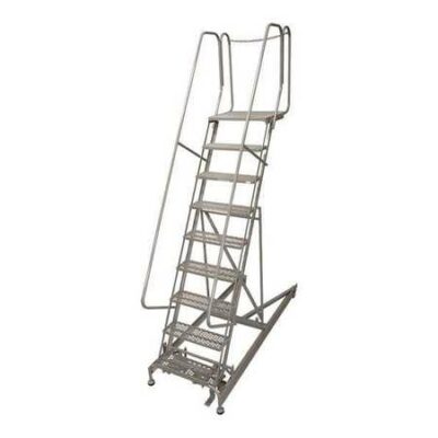 10 Steps, 100" H Steel Rolling Ladder, 450 lb. Load Capacity