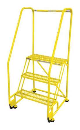 3 STEPS, 30" H STEEL ROLLING LADDER, 450 LB. LOAD CAPACITY