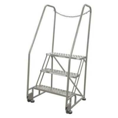 3 STEPS, 30" H STEEL ROLLING LADDER, 450 LB. LOAD CAPACITY