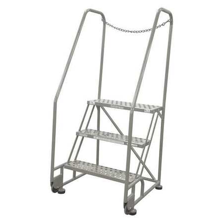 3 STEPS, 30" H STEEL ROLLING LADDER, 450 LB. LOAD CAPACITY