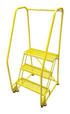 3 STEPS, 30" H STEEL ROLLING LADDER, 450 LB. LOAD CAPACITY