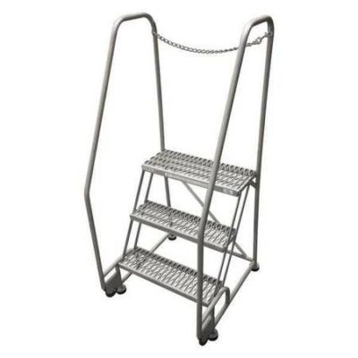 3 STEPS, 30" H STEEL ROLLING LADDER, 450 LB. LOAD CAPACITY