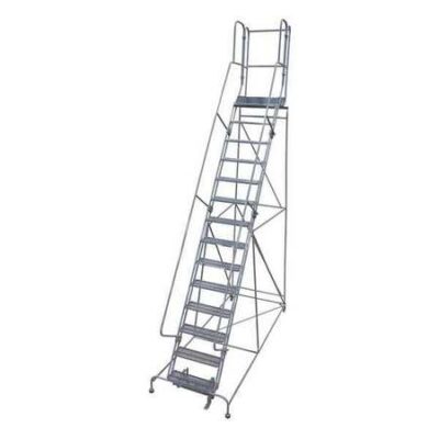 12 Steps, 120" H Steel Rolling Ladder, 450 lb. Load Capacity