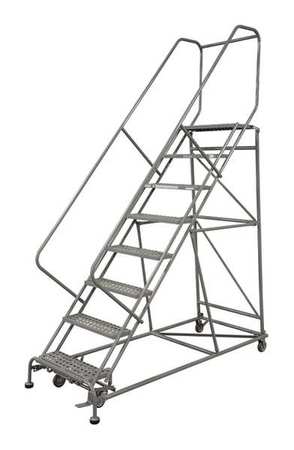 10 Steps, 100" H Steel Rolling Ladder, 450 lb. Load Capacity