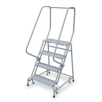4 STEPS, 40" H STEEL ROLLING LADDER, 450 LB. LOAD CAPACITY