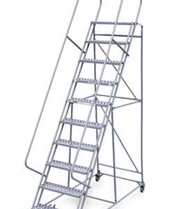 10 Steps, 100" H Steel Rolling Ladder, 450 lb. Load Capacity