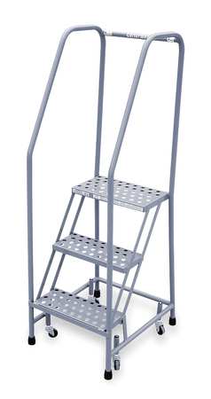 3 STEPS, 30" H STEEL ROLLING LADDER, 450 LB. LOAD CAPACITY