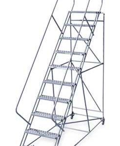 10 Steps, 100" H Steel Rolling Ladder, 450 lb. Load Capacity
