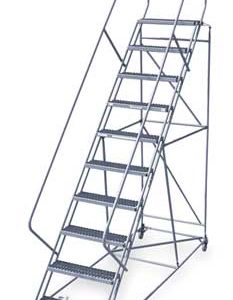 10 Steps, 100" H Steel Rolling Ladder, 450 lb. Load Capacity