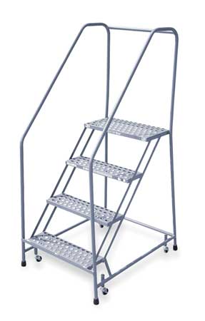 4 STEPS, 40" H STEEL ROLLING LADDER, 450 LB. LOAD CAPACITY
