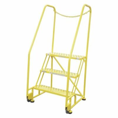 3 STEPS, 30" H STEEL TILT AND ROLL LADDER, 450 LB. LOAD CAPACITY